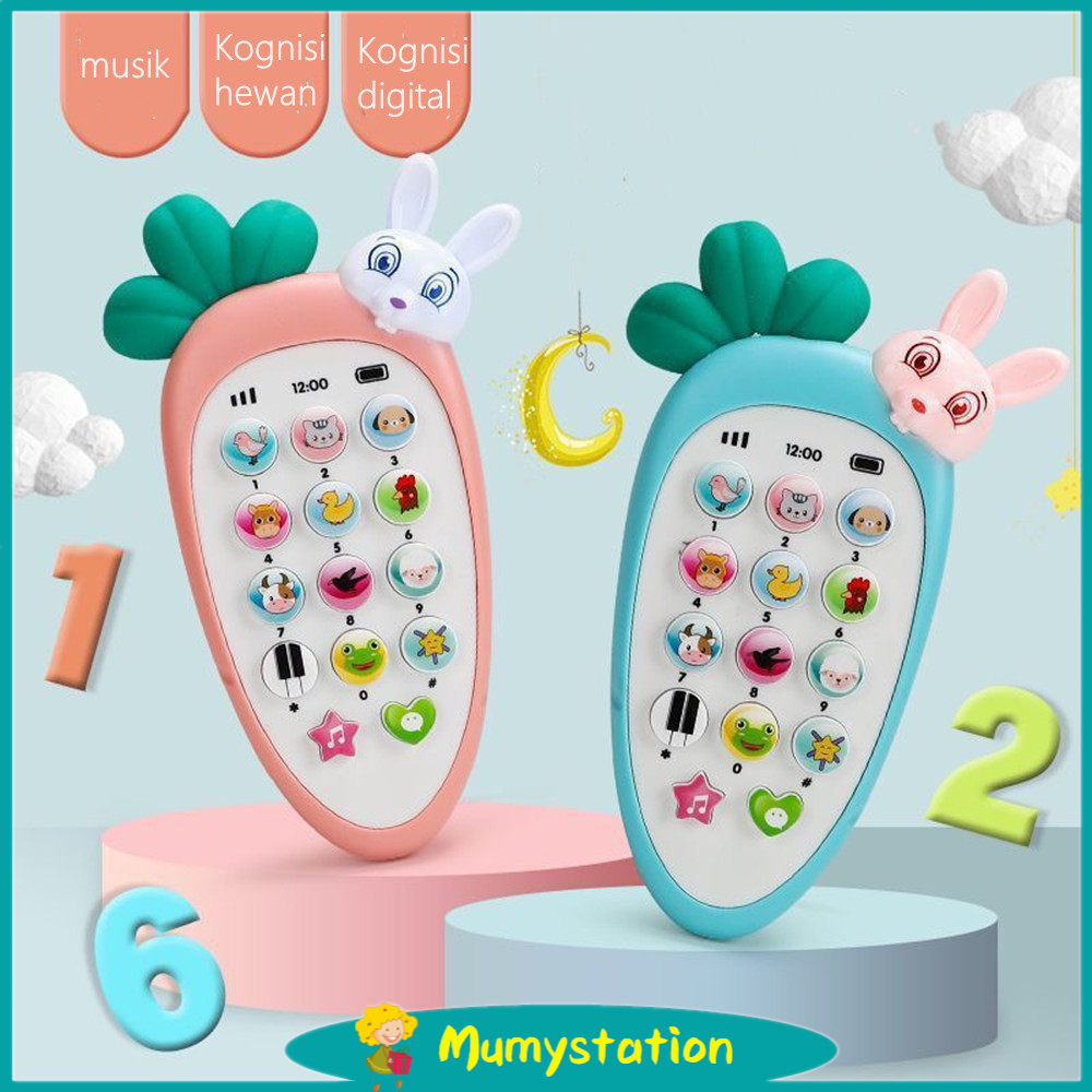 Mumystation Mainan Handphone bayi /Telepon Pendidikan Awal dengan Lampu Musik