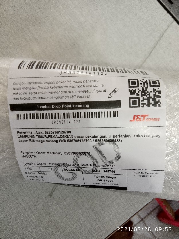 Cling Wrap Stretch Film Makanan Cmm