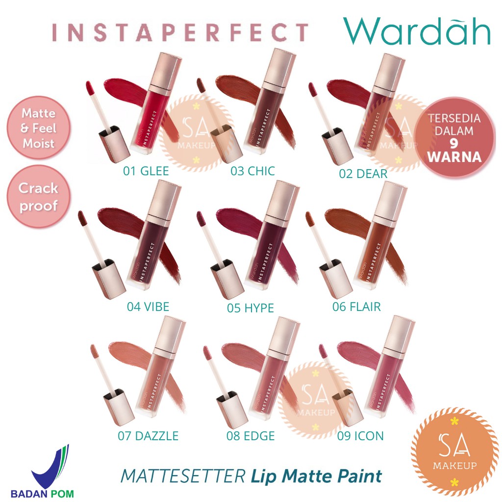 WARDAH Instaperfect Mattesetter Lip Matte Paint | Wardah Instaperfect Lip Cream