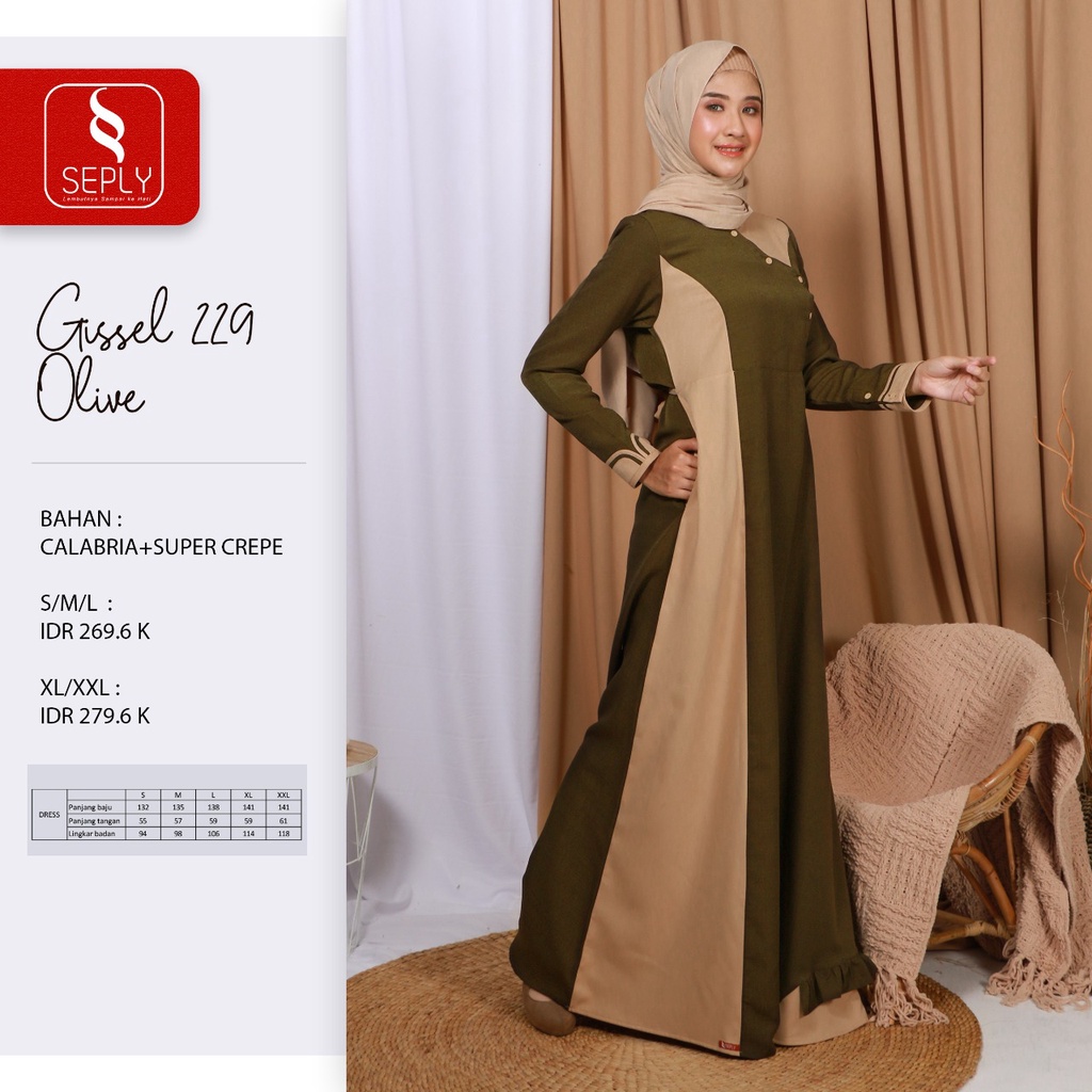 GAMIS TERBARU 2021 SEPLY GISSEL 229 OLIVE