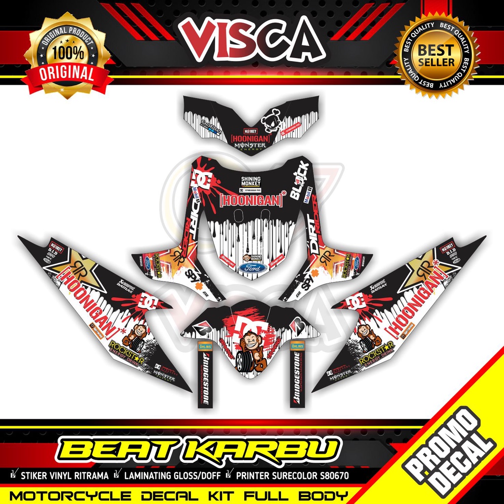 Decal Beat Karbu Full Body Sticker Beat Karbu Full Body Kenblock Hitam