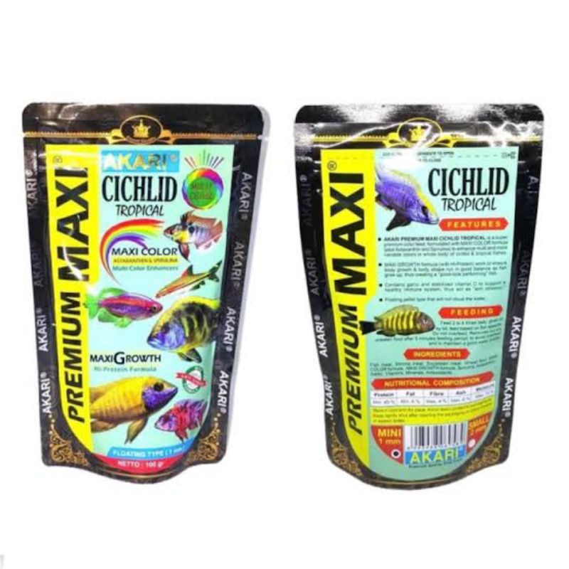 Akari Premium Maxi Cichlid. Pelet Akari / Pelet Cichlid / Pelet Ikan 100gr