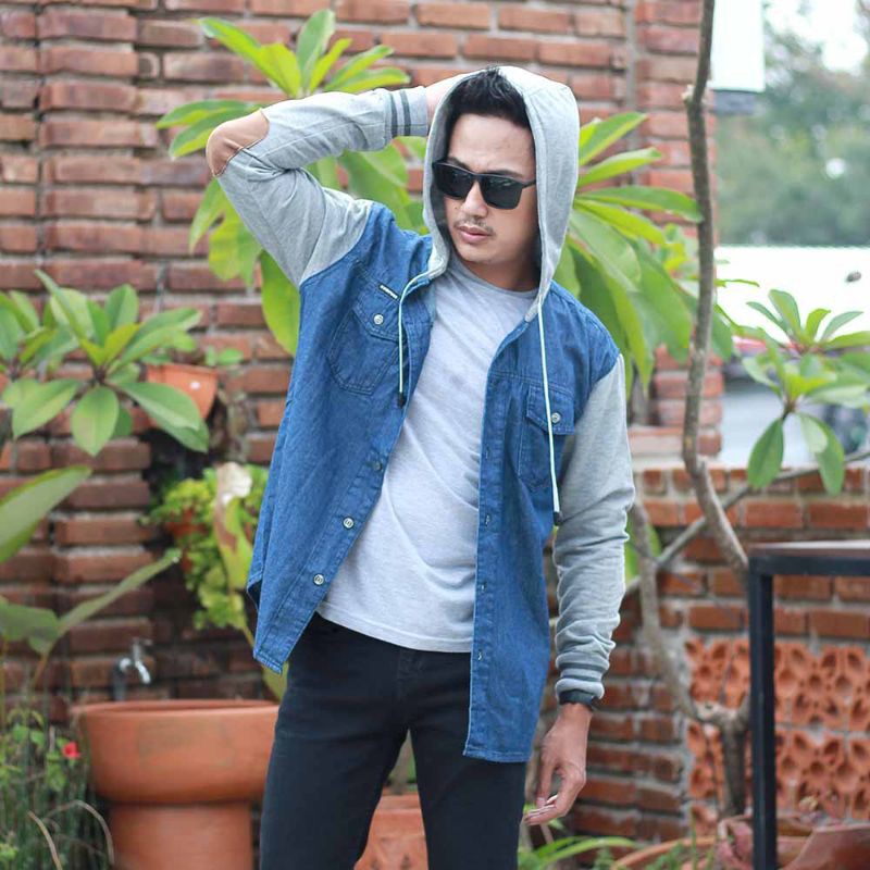 Jaket denim pria / Jaket casual hoodie style high quality original