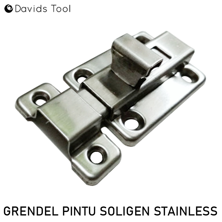 Soligen Grendel Pintu Stainless Slot Jendela Pengunci Stenlis Persegi