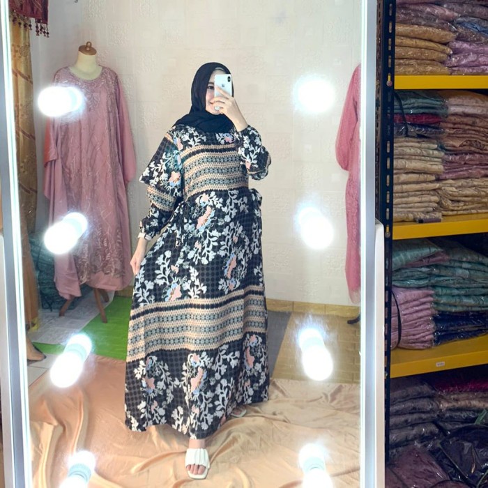 Daily Dress Gamis Maxmara Lux Ori Olivia - Hitam
