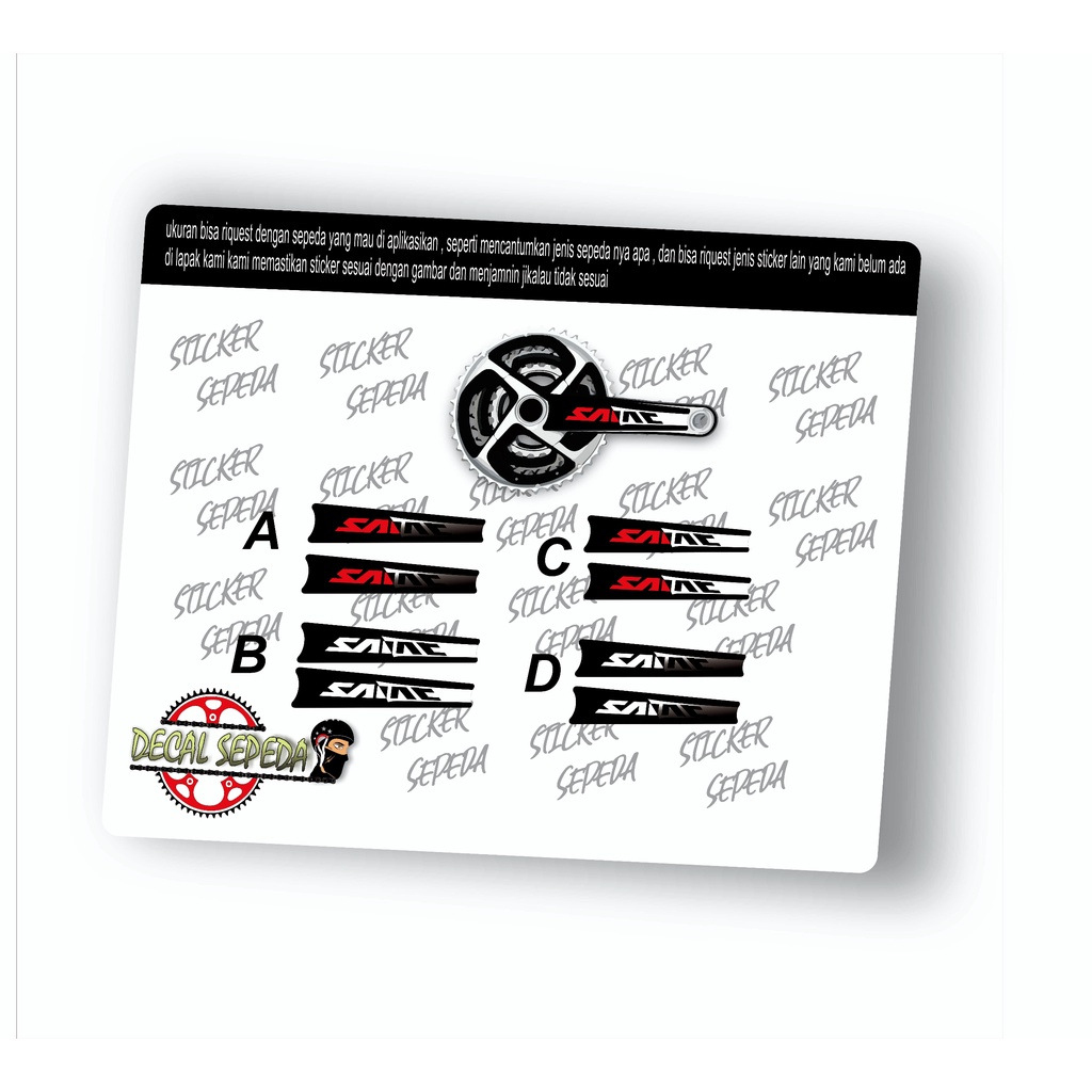 decal crank - sticker crank sepeda full cutting