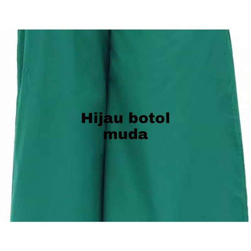 Celana kulot Panjang cigaret remaja ABG pola lebar-Ijo botol