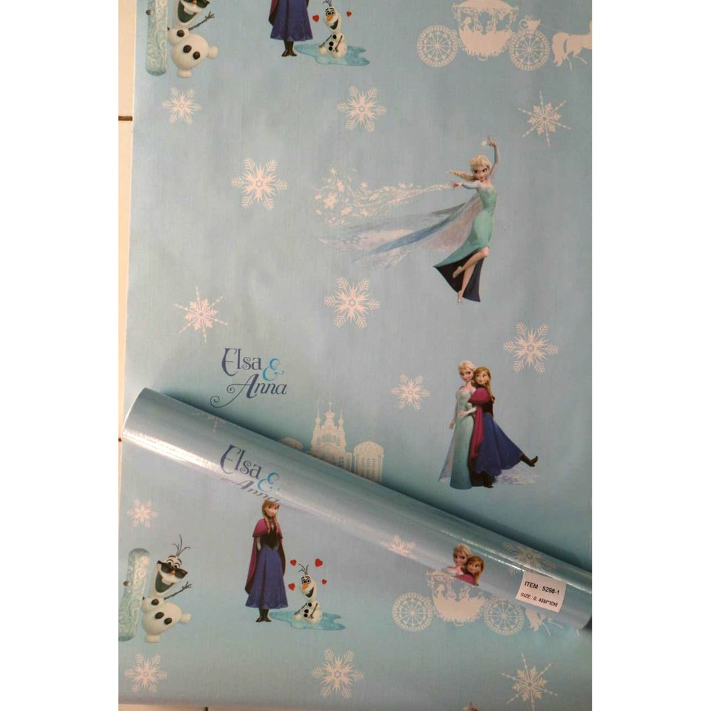 Wallpaper Sticker  5298-1 frozen biru / Wallpaper Sticker Termurah / 9mx45cm