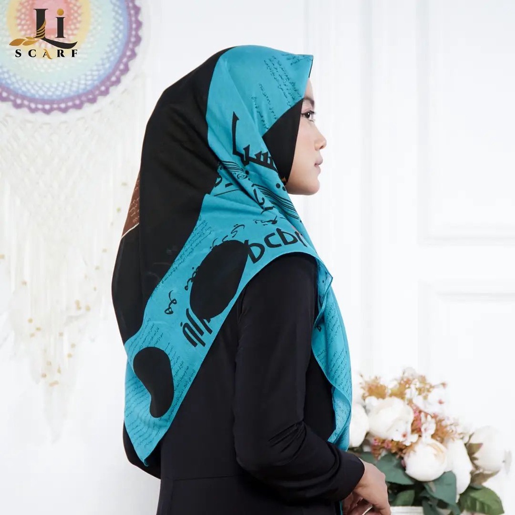 Jilbab Premium Li Scarf Simple Scratch Scarf - Biru Tosca