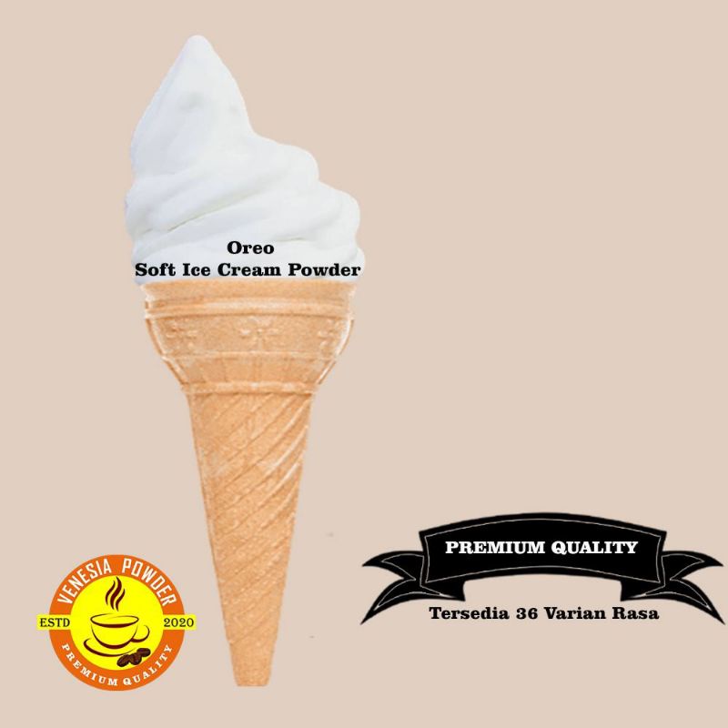 SOFT ICE CREAM RASA OREO TERLARIS 1KG-BUBUK ES KRIM OREO 1KG-BUBUK ES KRIM