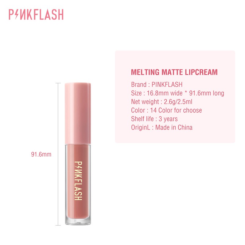 PINKFLASH OhMyLove 3PCS Matte Lipstick Soft Long Lasting Moisturizing Hydrating High Pigmentation P Series