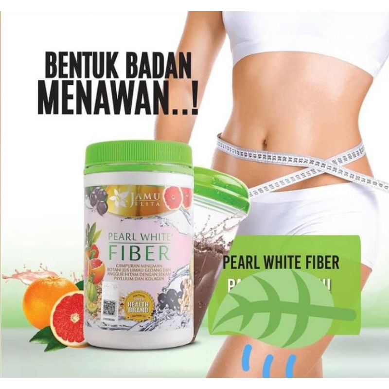 Pearl White Fiber Jamu jelita(pelangsing+memutihkan) | jamu jelita fiber white original