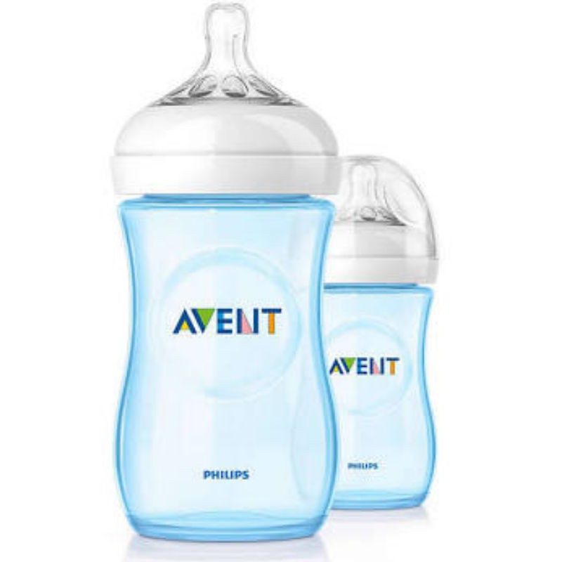 Botol susu Avent Natural Warna Blue 260ml, Botol Natural Philip Avent Biru