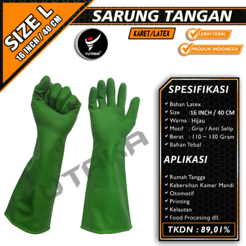 Sarung Tangan Karet Panjang/Sarung Tangan Latex Panjang 40 cm