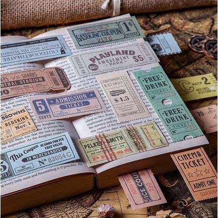 Vintage Ticket Paper for Journal Deco - Time Coupon Series (10pcs)