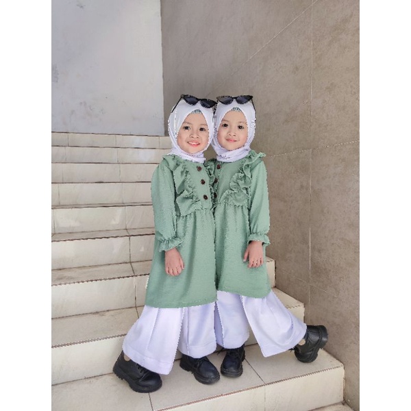 Tunik Marinka Crinckle Airflow PREMIUM 2-5 Tahun KIDS Tunik Anak Crinckle