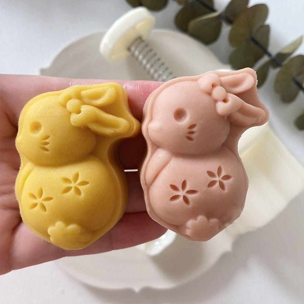 【 ELEGANT 】 Cetakan Mooncake Lucu Mudah Dibentuk 3D Pesta Kacang Hijau Kue Kering Pastry Aksesoris Cookie Die