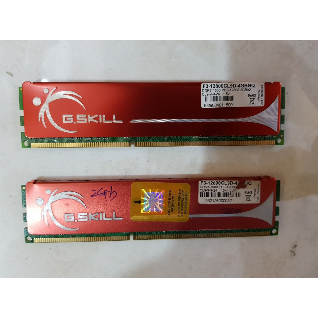 Memory G SKILL DDR3 4Gb 2gb X 2 Desktop Ram PC