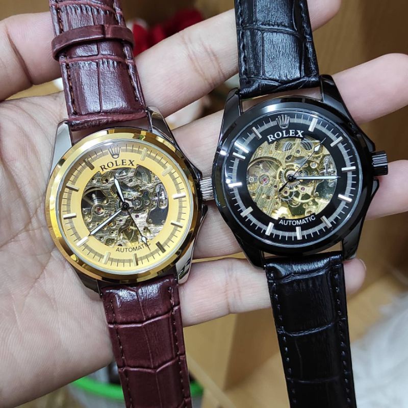 jam tangan rolex automatic kulit