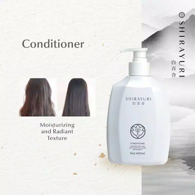 SHIRAYURI Conditioner 400ml / Conditioner untuk rambut kering, rontok, diwarnai, rusak