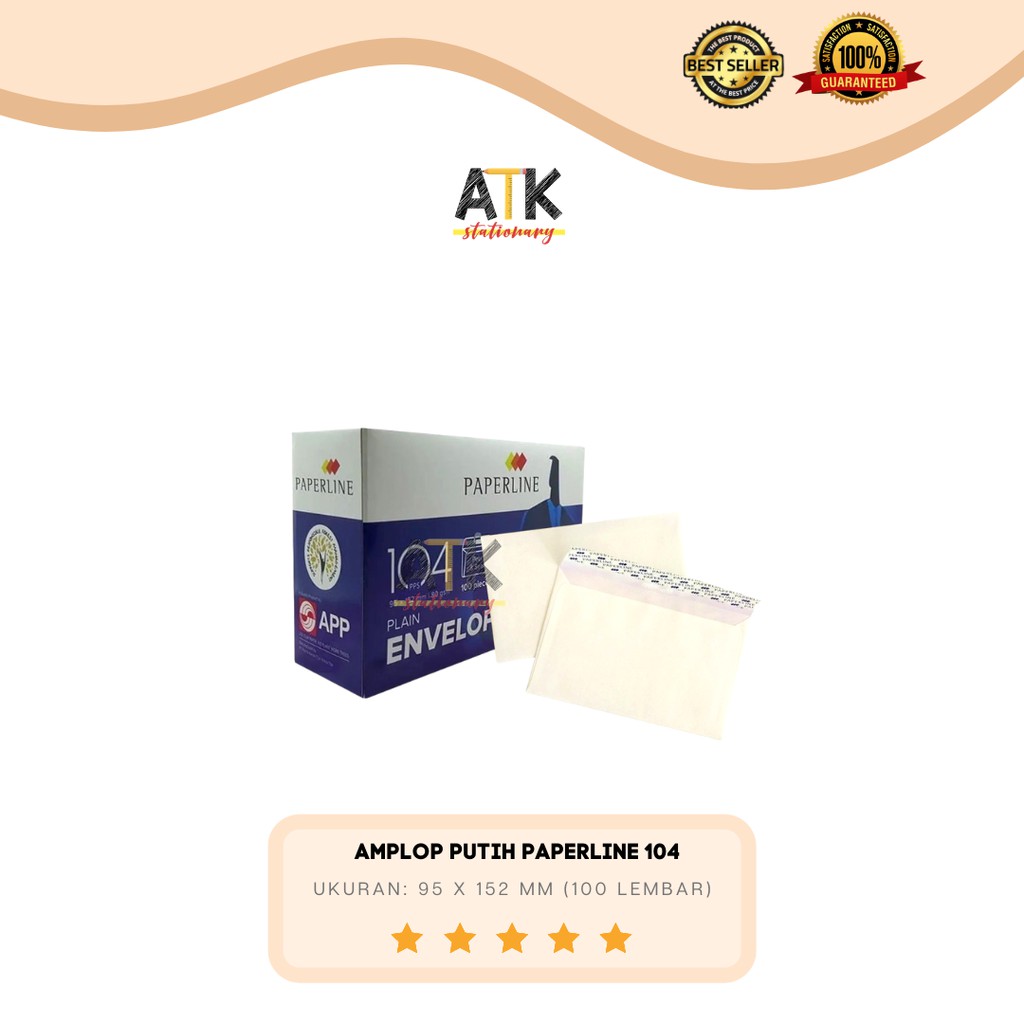 

Amplop Putih Paperline 104 PPL Pendek 100 Lembar Polos atk