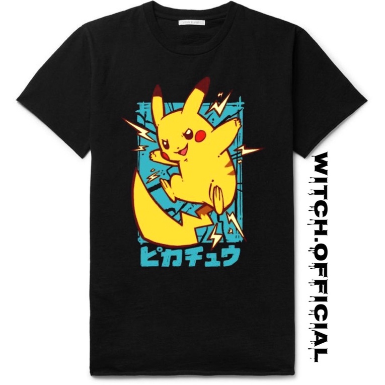 KAOS BAJU PIKACHU - TSHIRT ANIME POKEMON - KAOS DISTRO HITAM PRIA WANITA DEWASA 24S