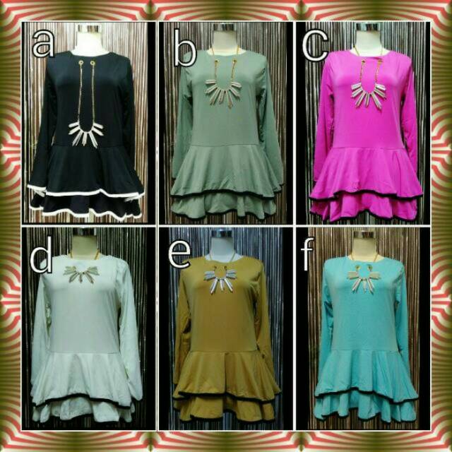 Blus Jersey peplum