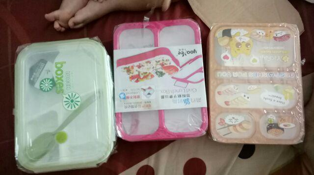 Yooyee Lunch Box 415 4 Sekat / Kotak Makan Bento Set Anti Tumpah Yoyee / Lunch Box Yooyee 415
