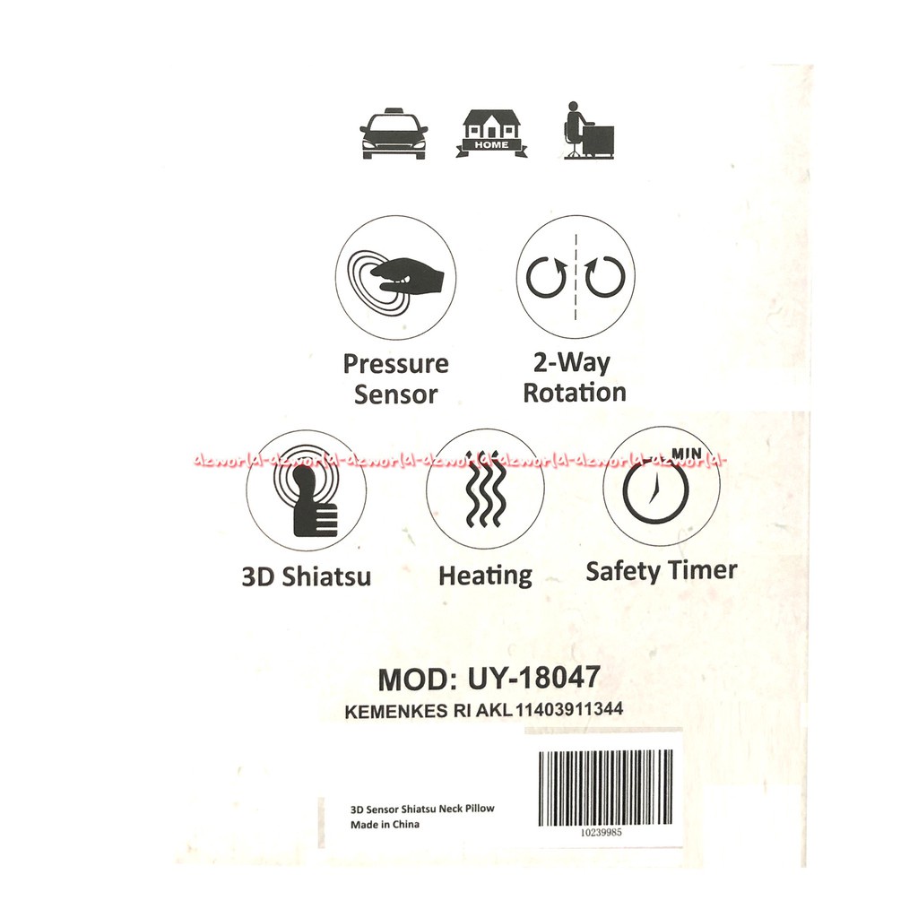 3D sensor Shiatsu Neck Pillow Mesin Alat Pijat Leher Jepang Massage