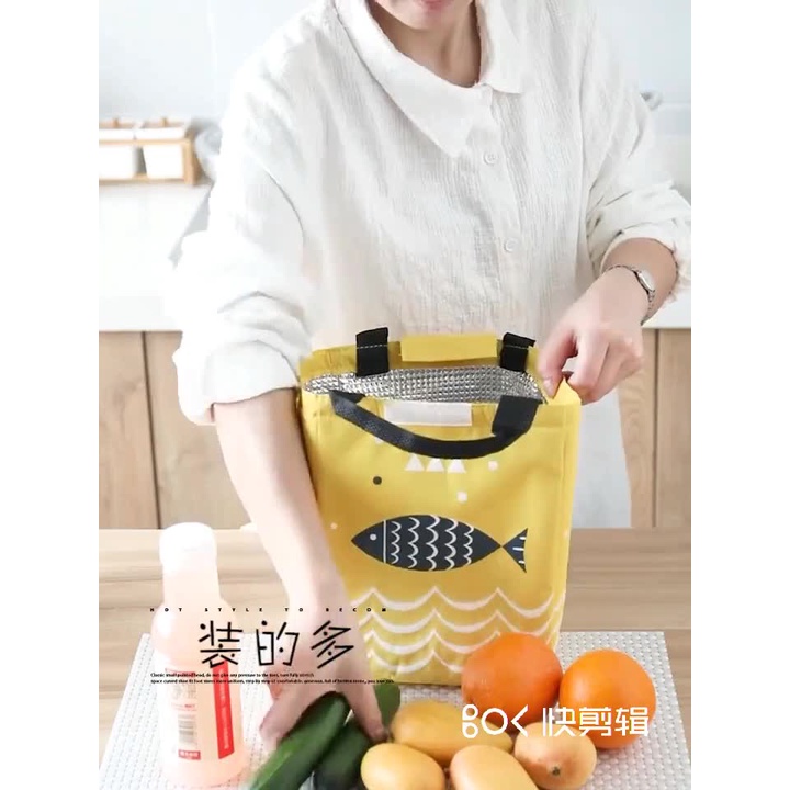 IMURA | Tas Bekal Lunch Bag Anak Insulator Motif Ikan Fish