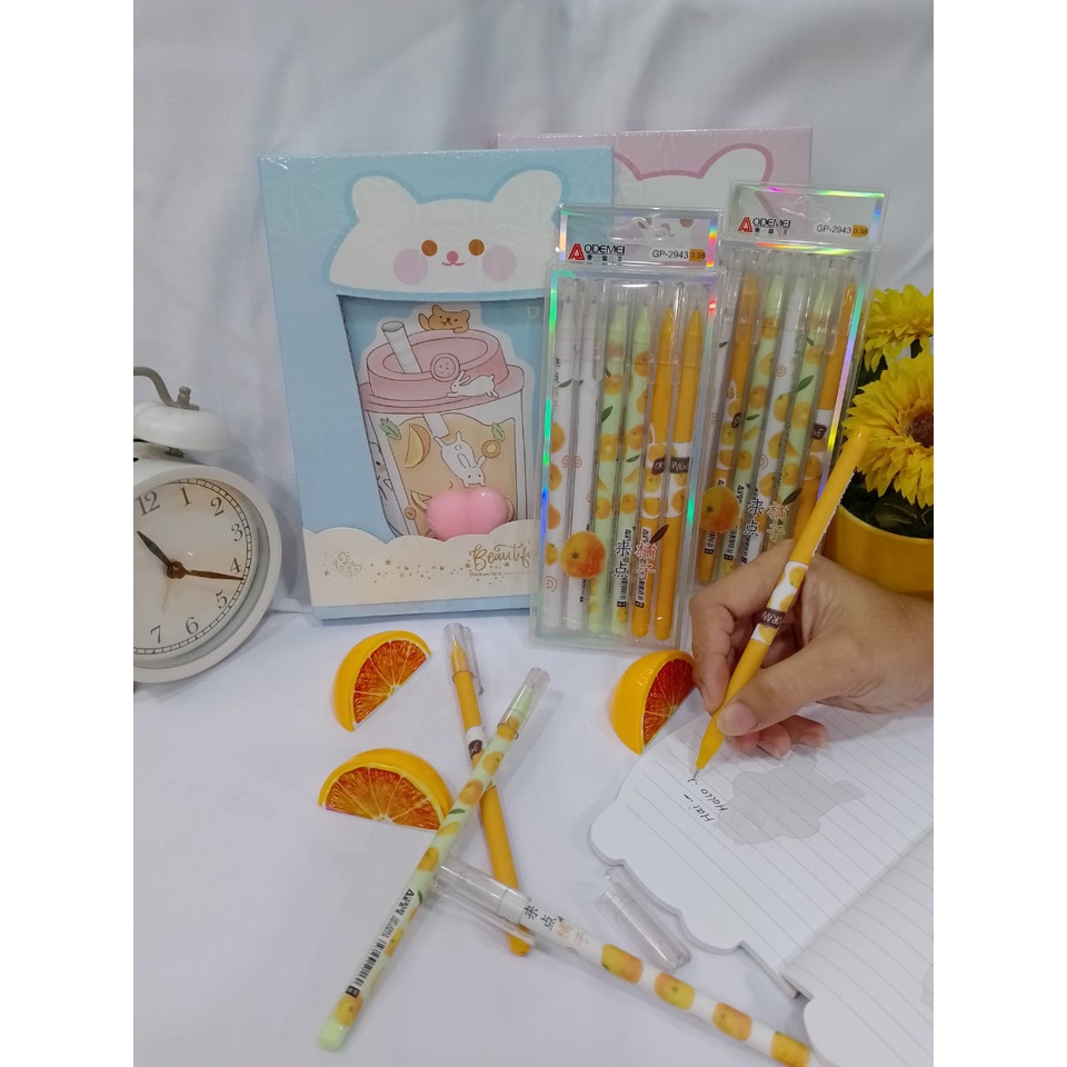 PULPEN ODEMEI SPECIAL EDITION 1 BOX ISI 6 PIECE READY MOTIF KARAKTER PEN GEL TINTA HITAM 1SET FREE HARDBOX NYA STATIONARY LUCU IMUT HARGA TERJANGKAU BISA GROSIR DAN COD