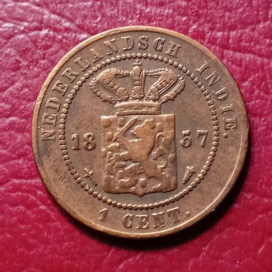 Koin 1 Cent 1857 Nederlandsch Indie Detail Cakep