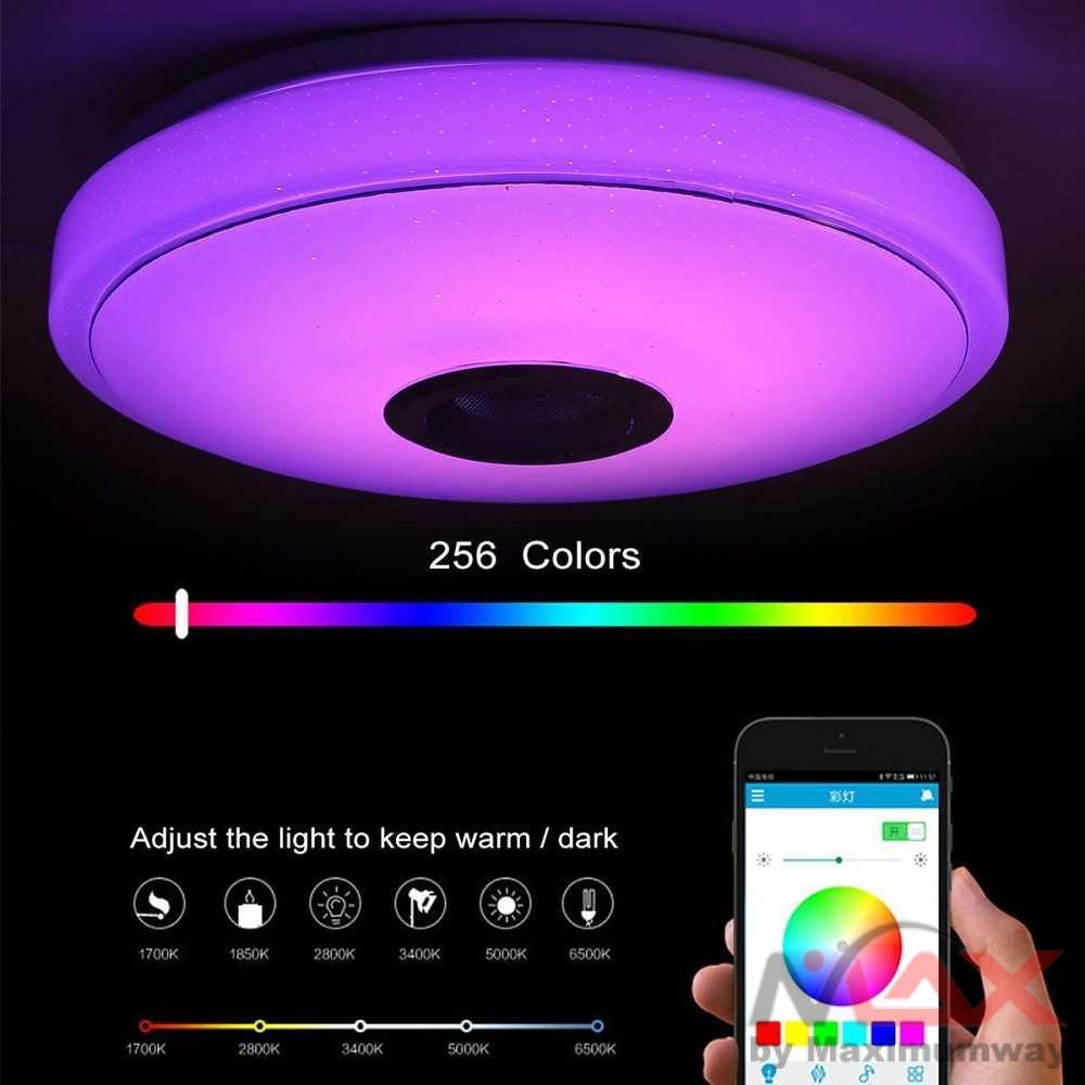 Lampu led Plafon RGB dengan speaker dan Wifi design modern minimalis Smuxi Lampu LED RGB Plafon minimalis modern Light Bluetooth Speaker 36W 33cm pintar smart remote dekorasi canggih- BR1530 WiFi Modern RGB LED Ceiling Light Home Lighting APP bluetooth