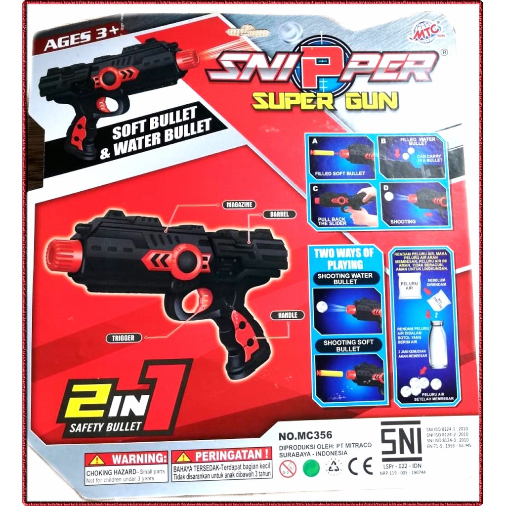 Sniper Super Gun Nerf Gun Blaster Besar Peluru Air Busa SNI