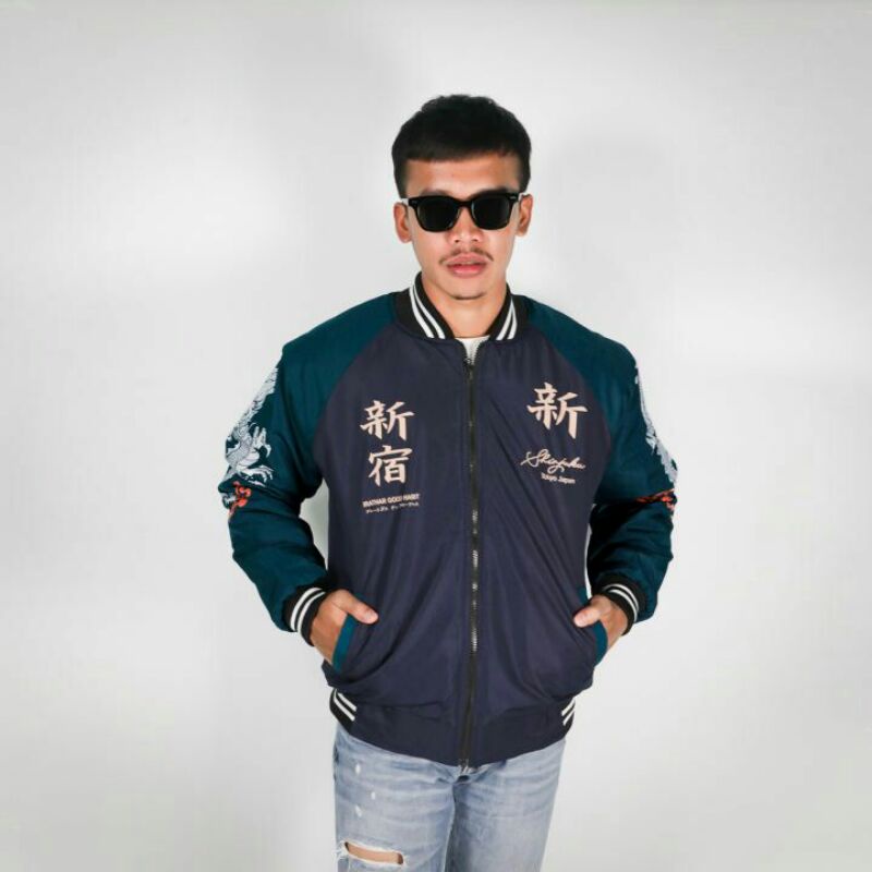 JAKET BOMBER IRATHAR MOTIF SHINJUKU | JAKET BOMBER BAHAN PARASUT