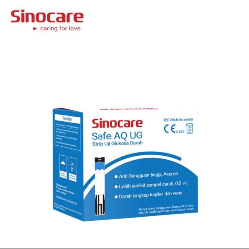 Strip Uji Gula Darah Safe AQ UG Sinocare (50 strip)