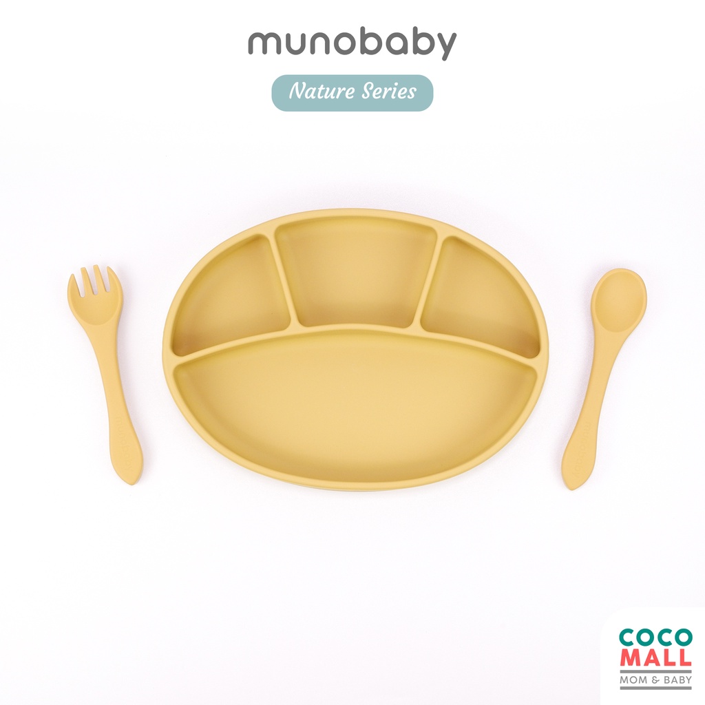 COCOMALL Sendok Silikon Bayi Mpasi (Nature Series) - Sendok Makan Anak 1 Tahun - Sendok Garpu Set Anak Balita - Alat Makan Bayi Silicon - Baby Spoon Silicone BPA Free