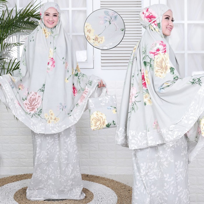 Mukena Katun Tatuis Cantik Bali Dubai Jepang Couple Anak Dewasa  2821XP Alat Sholat Wanita/ Rosali