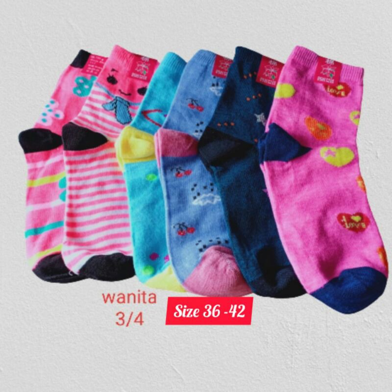 KAOS KAKI MOTIF WANITA (ledies 3/4)