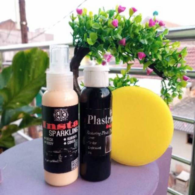 Plastrim restored/penghitam body motor dan pengkilap insta sparkling paket