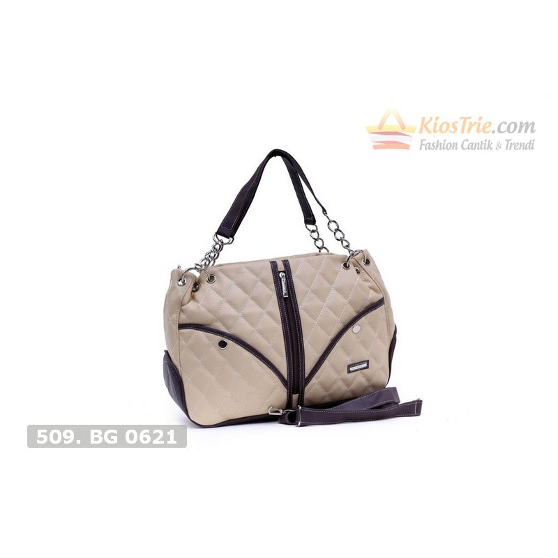Tas Wanita | Bahan Synth | Warna Cream Comb | Uk. 37x12x26 | 1260 GB