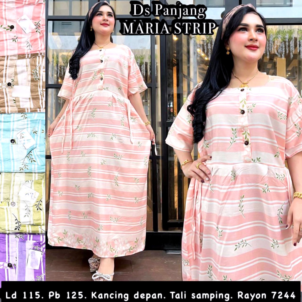 DASTER RAYON MARIA PANJANG | DRESS PANJANG SEMATA KAKI | DASTER KEKINIAN BUSUI KANCING DEPAN MURAH