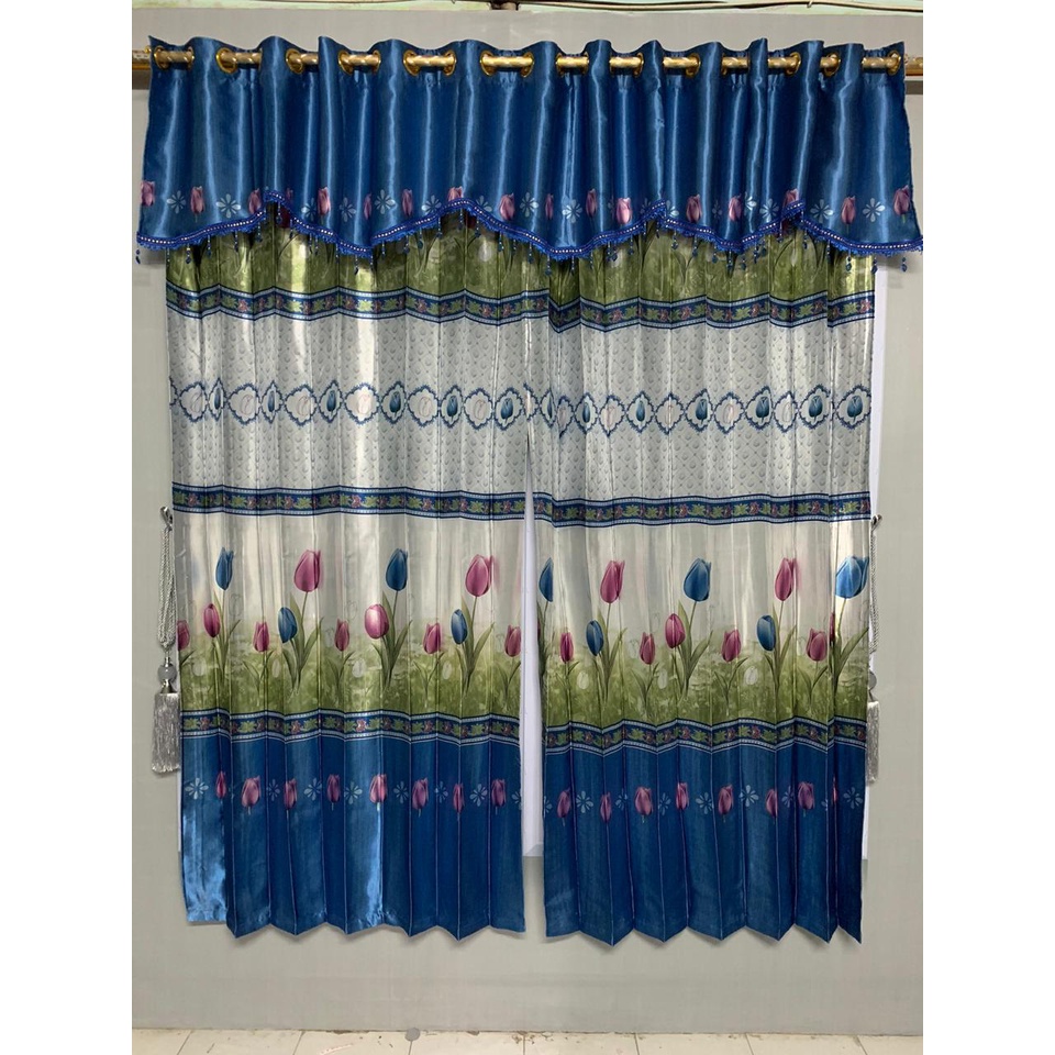 PROMO Paket Gorden Korden+poni Blackout Warna super kalem dan cantik [Nagita MAGNOLIA BIRU]