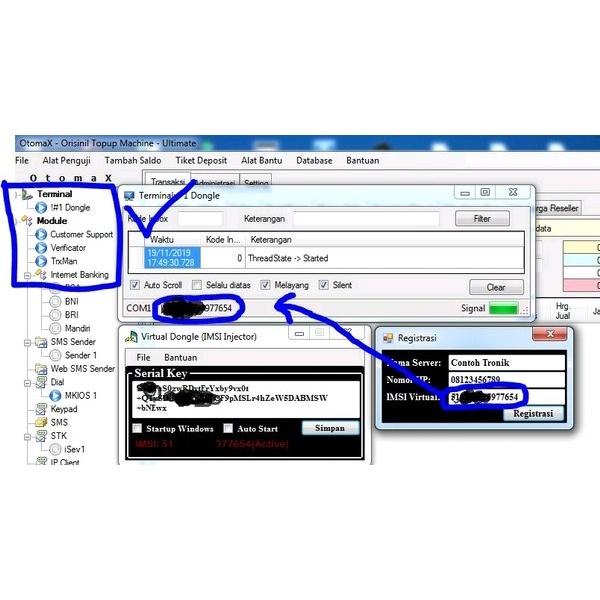 TERLARIS VIRTUAL DONGLE - IMSI INJECTOR OTOMAX TIGA PUTRI 3P untuk VPS limit