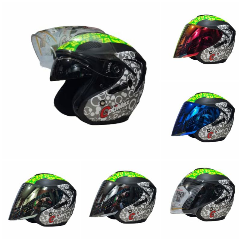 Helm G2 Optimax Double Visor Motif 18 Paket Ganteng Model Ink Dynamic