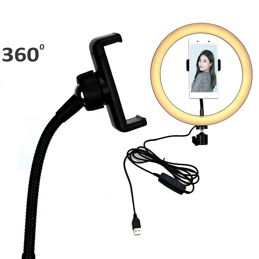 TaffSTUDIO Lampu Halo Ring Light LED Kamera 12W 8 Inch with 3xSmartphone Holder RL-21 Cincin MNL