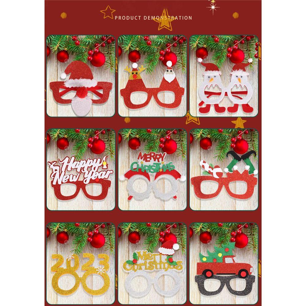 Top Kacamata Natal Cosplay Costume Eyeglasses Party Glasses Dekorasi Liburan Menyenangkan Hadiah Natal Aksesoris Natal Untuk Anak-Anak