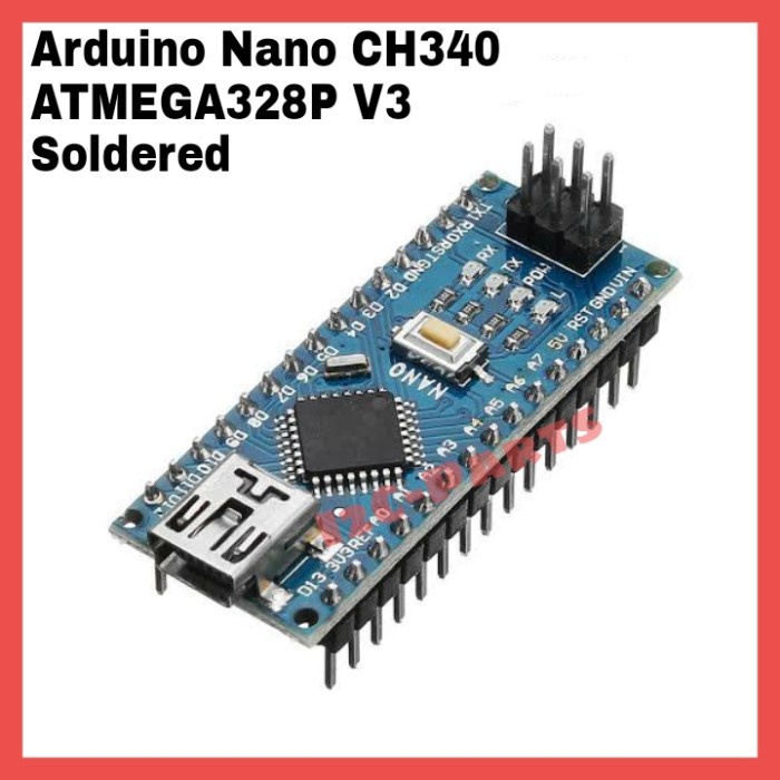 Arduino Nano V3 Atmega328P CH340 Compatible Board Soldered Pin I/O