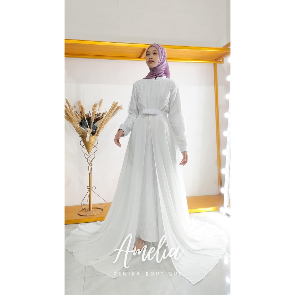 AMELIA Wedding Dress tulle akar FREE EKOR ceruty babydoll / Gaun pengantin / Baju pesta / Lamaran / Akad nikah / Bridesmaids / kondangan / couple tersedia ukuran kecil hingga jumbo