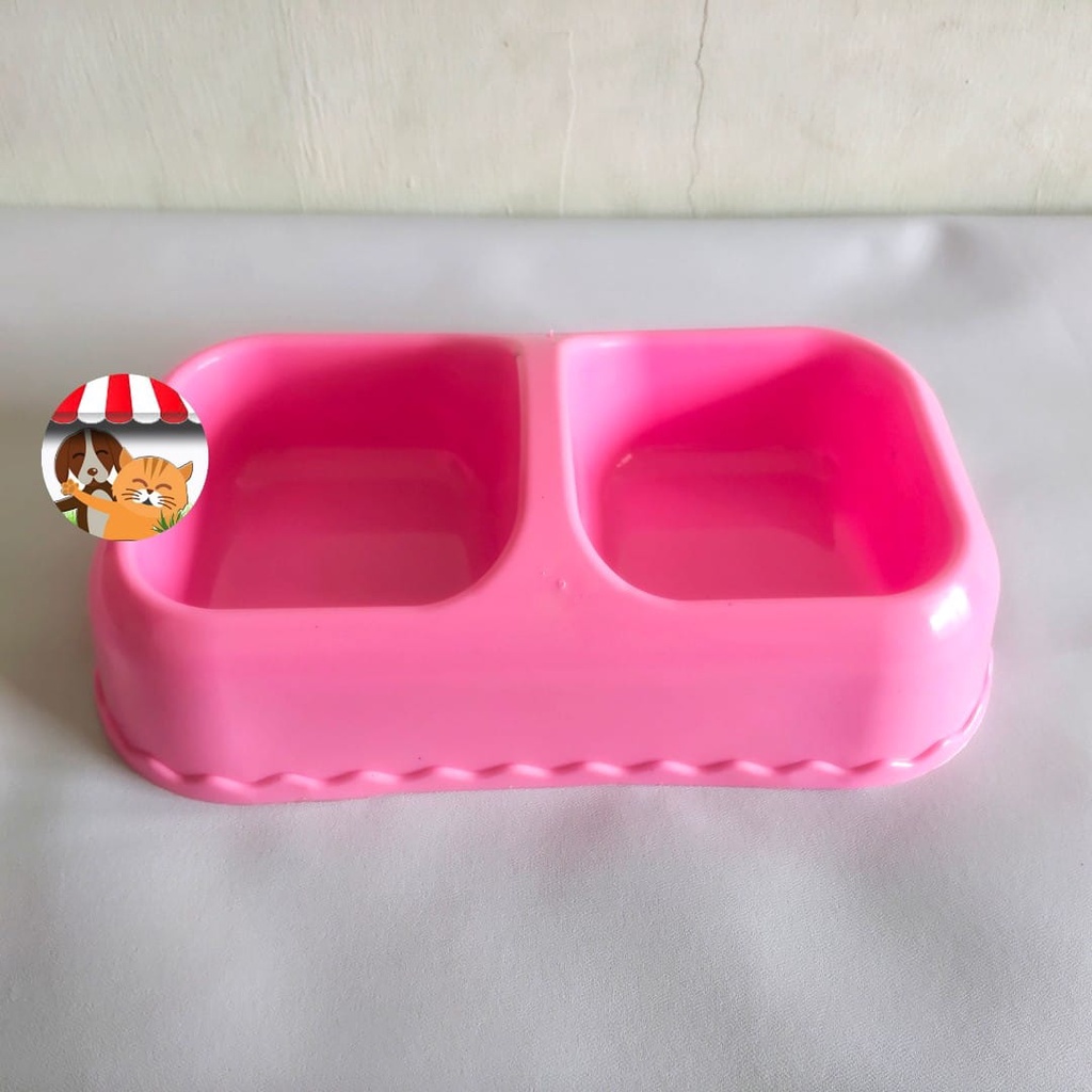 Pet Bowl Tempat Makan Minum Double Kotak Anjing Kucing Kelinci